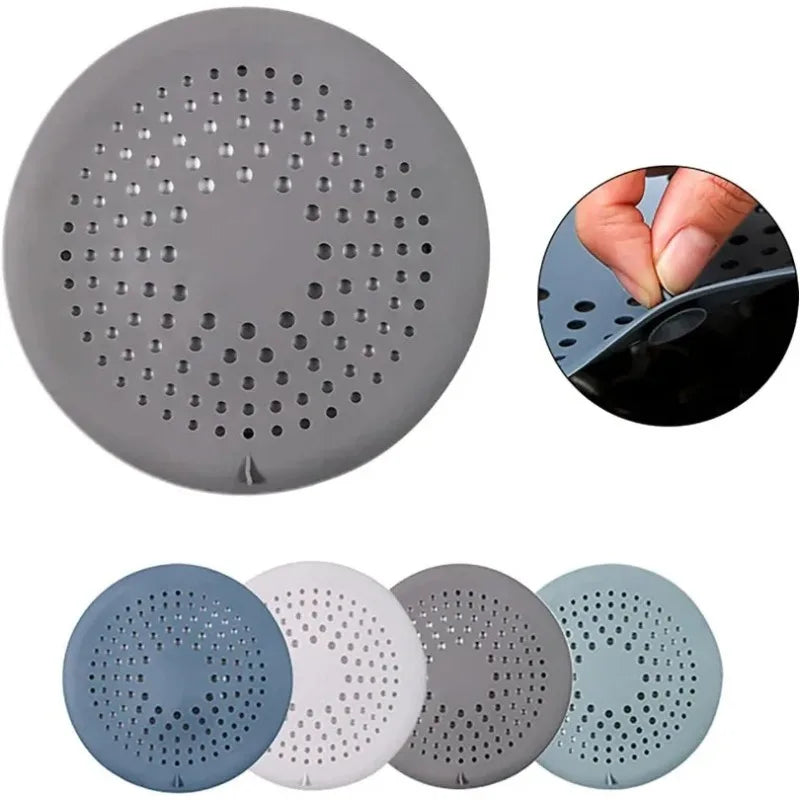 Shower Drain Hair Catcher,Drain Cover Bathroom Tub with Suction Cup 5.9 Inches Silicone Sink Strainer Suit for Bathtub, Kitchen
