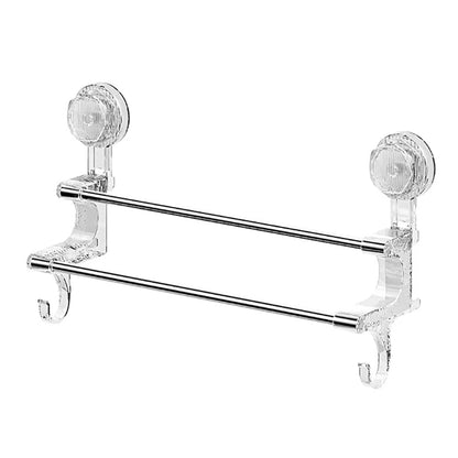 Suction Cup Towel Rack Household Bathroom Towel Storage With Hook Dry And Wet Towel Dual Use Light Luxury Bathroom Storage