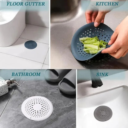 Shower Drain Hair Catcher,Drain Cover Bathroom Tub with Suction Cup 5.9 Inches Silicone Sink Strainer Suit for Bathtub, Kitchen