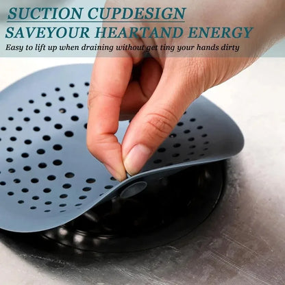 Shower Drain Hair Catcher,Drain Cover Bathroom Tub with Suction Cup 5.9 Inches Silicone Sink Strainer Suit for Bathtub, Kitchen