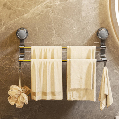Suction Cup Towel Rack Household Bathroom Towel Storage With Hook Dry And Wet Towel Dual Use Light Luxury Bathroom Storage