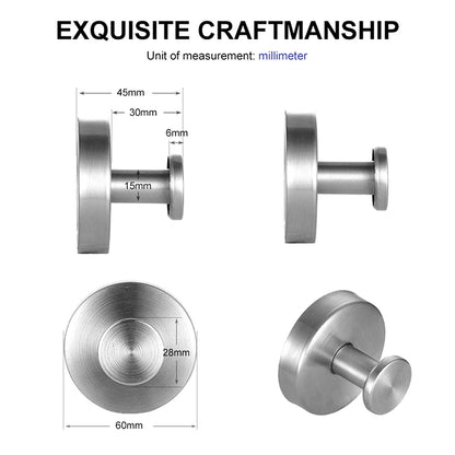 Stainless Steel Suction Cup Hook Waterproof Wall Mounted Hooks Punch-free Kitchen Bathroom Wall Hanger For Towel Clothes