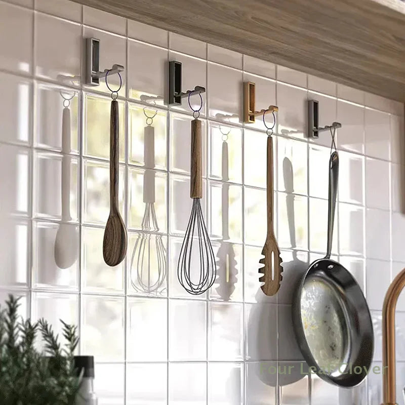 2pcs Foldable Wall Hangings, Metal Foldable Hook Wall Hangings For Bathroom, Kitchen, Bedroom - Space Saving, For Towels, Coats