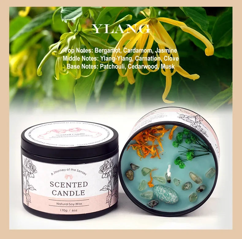 Creative Crystal Aromatherapy Candle 6OZ - Long-Lasting Scented Decor, Unique Gift for Women, Elegant Home Fragrance