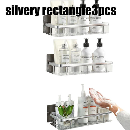 Wall Hanging Corner Rectangular Rack Bathroom Shelf Towel Rack Shelves Wall Shower  Shampoo Rack No Drill Shelf Tripod