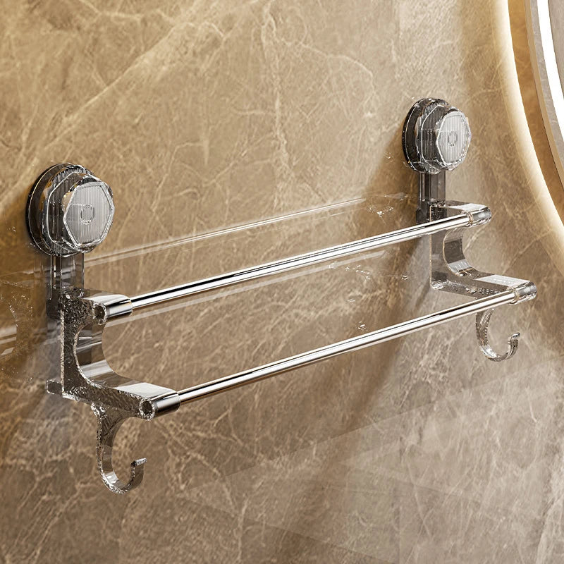 Suction Cup Towel Rack Household Bathroom Towel Storage With Hook Dry And Wet Towel Dual Use Light Luxury Bathroom Storage