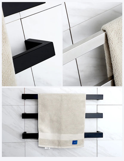 Electric Towel Rack 304 Stainless Steel 45°C Constant Temperature 5min Heated Towel Rail 632*40/32*100mm 110V/220V Towel Warmer