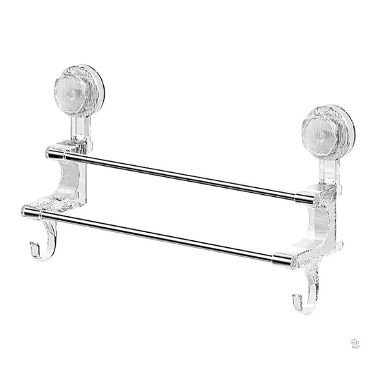 Suction Cup Towel Rack Household Bathroom Towel Storage With Hook Dry And Wet Towel Dual Use Light Luxury Bathroom Storage
