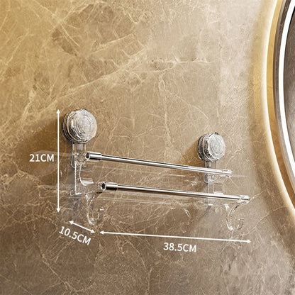Suction Cup Towel Rack Household Bathroom Towel Storage With Hook Dry And Wet Towel Dual Use Light Luxury Bathroom Storage