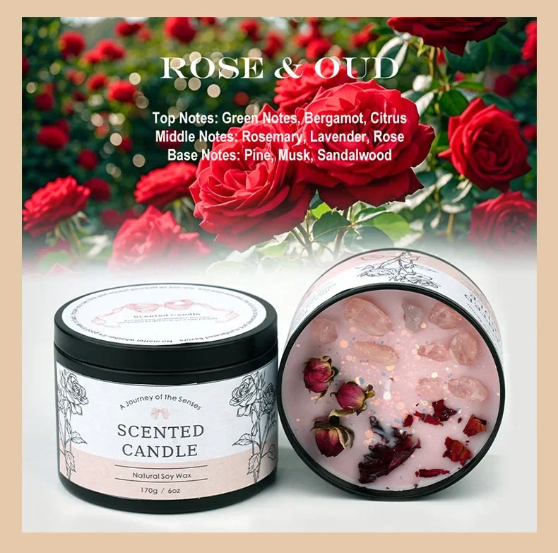 Creative Crystal Aromatherapy Candle 6OZ - Long-Lasting Scented Decor, Unique Gift for Women, Elegant Home Fragrance